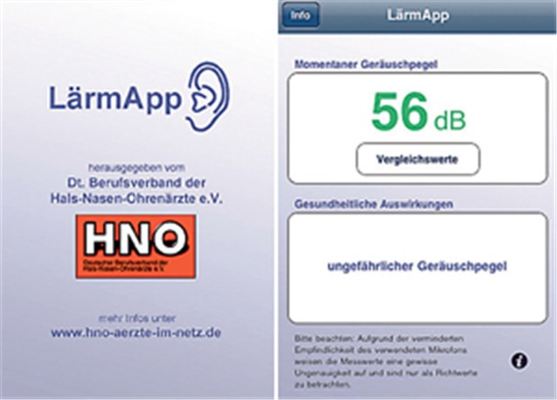 Lärm messen mittels App Die LärmApp gibt zu jedem gemessenen Dezibel-Wert auch gleich den Hinweis, welche gesundheitlichen Auswirkungen er hat.