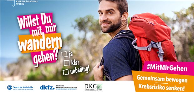 „Willst du mit mir gehen?“: Zweideutige Aufforderung zur Krebsprävention Die Nationale Krebspräventionswoche 2024 soll den Deutschen unter dem Hashtag #MitMirGehen Lust auf Bewegung zur Krebsprävention machen.