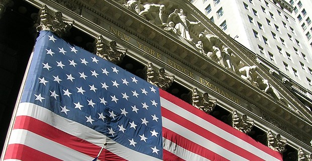 An US-Börsen drohen Kursrückgänge Die New York, Wallstreet: US-Aktien haben in den Jahren nach der Finanzkrise kräftig zugelegt.
