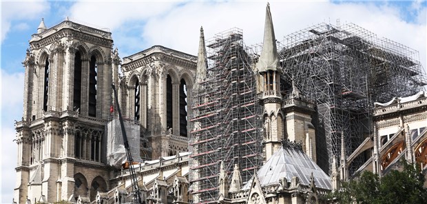 Neue Vorkehrungen für Arbeiter an Notre-Dame Die Restaurierungsarbeiten an Notre-Dame werden fortgesetzt.