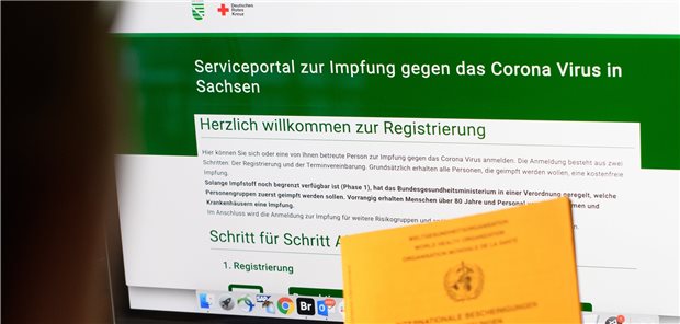 Sachsen hinkt bei Corona-Impfquote hinterher Die Terminvergabeseite für Corona-Schutzimpfungen in Sachsen. Kurz nach Start war sie nicht mehr zu erreichen.