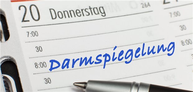 In einem Kalender steht der Termin für eine Darmspiegelung