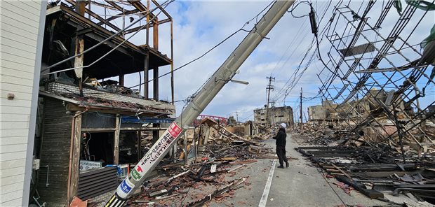 Die Zerstörung nach dem Erdbeben ist überall auf der Noto-Halbinsel sichtbar. 