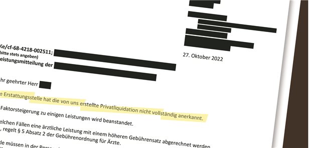 „Die alleinige Angabe, dass eine Leistung schwierig oder zeitaufwändig war, reicht uns nicht aus...“: Wenn eine „Erstattungsstelle“ eine Rechnung wegen erhöhter Steigerungssätze moniert, dann sollten Praxen Patienten mit einer Nachbegründung unterstützen.