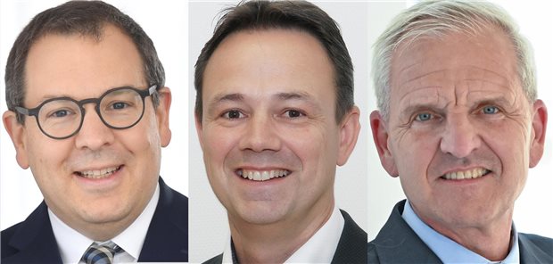Neues Präsidium bei der Hessischen Krankenhausgesellschaft Die neue Führungsspitze der Hessischen Krankenhausgesellschaft: Christian Höftberger, Michael Sammet und Thomas Menzel (v.l.).