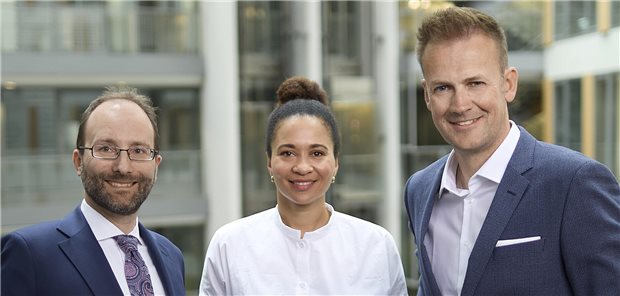Gesellschafterversammlung bestellt neue gematik-Geschäftsführung Die neue gematik-Geschäftsführung: Florian Hartge, Brenya Adjei und Florian Fuhrmann (v.l.).