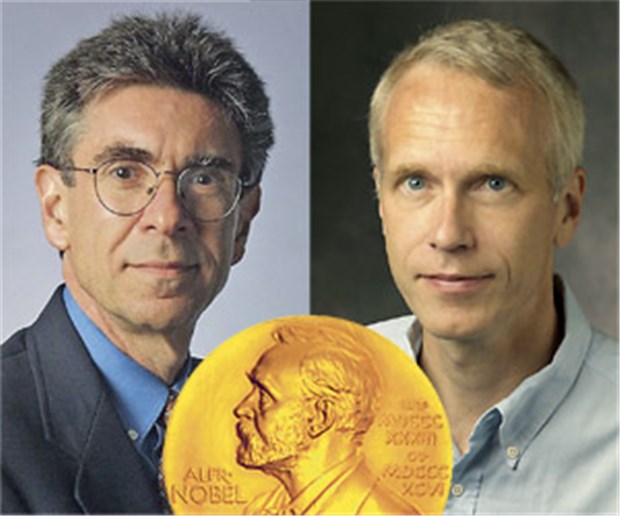 Chemie-Nobelpreis für zwei Rezeptorforscher Die neuen Chemie-Nobelpreisträger: Professor Robert J. Lefkowitz (.v.l.) und Professor Brian K. Kobilka.
