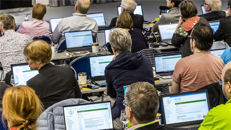 Dieses Jahr sollten die Delegierten erstmals online über die Beschlüsse abstimme...