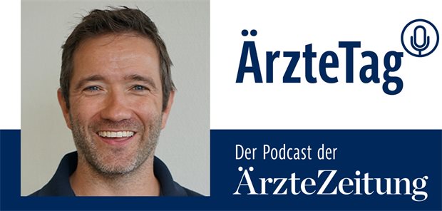 Dr. Christian Fleischhauer im "ÄrzteTag"-Logo, zum Podcast der Ärzte Zeitung