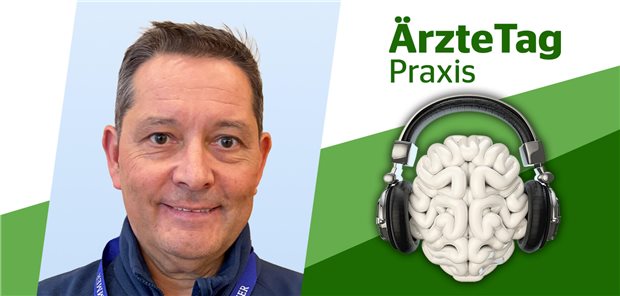 Bürokratie-Overkill: Wie gehen Sie in Ihrer Praxis mit Einzelregressen um, Dr. Bürger? Hausarzt Hans-Otto Bürger mit Logo "ÄrzteTag"-Praxis.