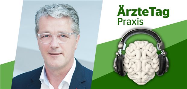 Ein Jahr neuer Labor-EBM: Was hat sich für Zuweiser und für Labore geändert? Porträt Dr. Michael Müller von ALM im ÄrzteTag-Podcast-Logo