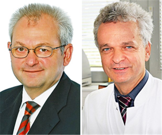 Steiniger Weg zum neuen Spezialsektor Dr. Stephan Schmitz, Vorsitzender des BNHO (links) und Professor Ulrich Keilholz, Charité Comprehensive Cancer Center