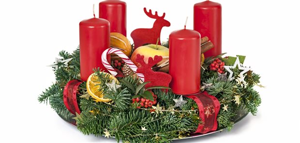Ein Adventskranz - Zierde auch für Arztpraxen.