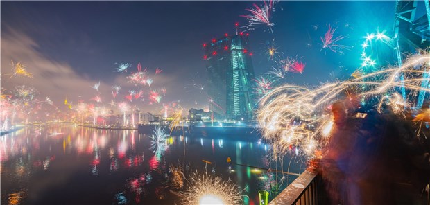 So hoch war die Feinstaub-Belastung an Neujahr Ein Feuerwerk wie hier in Frankfurt/Main gehörte vielerorts zum Jahresstart dazu.