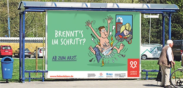 Neue Kampagne im Kampf gegen sexuell übertragbare Krankheiten Ein Motiv der neuen BZgA-Kampagne: Ab zum Arzt, wenn der Sex unangenehme Folgen zeitigt.
