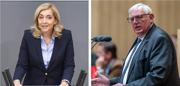 Zwei Bilder: Links Bundesgesundheitsministerin Nina Warken im Bundestag, rechts NRW-Gesundheitsminister Karl-Josef Laumann im Bundesrat.