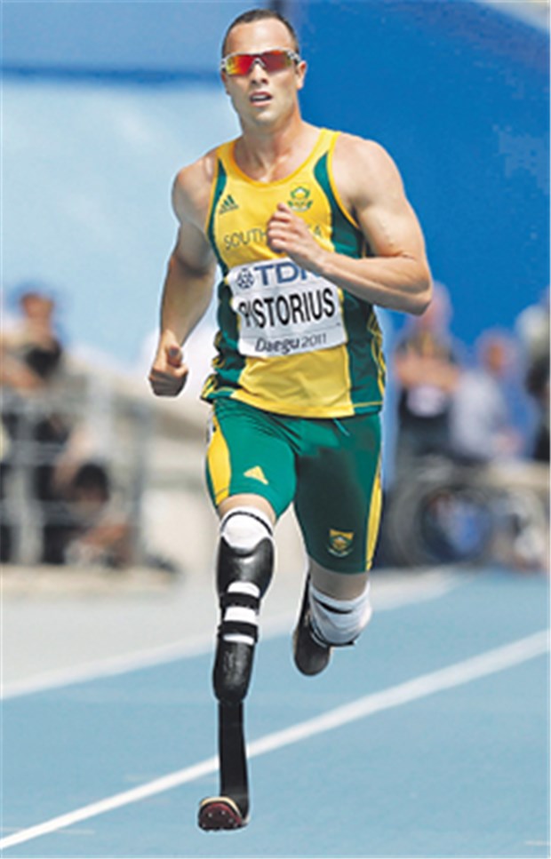 WM-Traum auf Karbon-Prothesen für Pistorius geplatzt Ein Sprinter auf Karbon-Prothesen: Oscar Pistorius