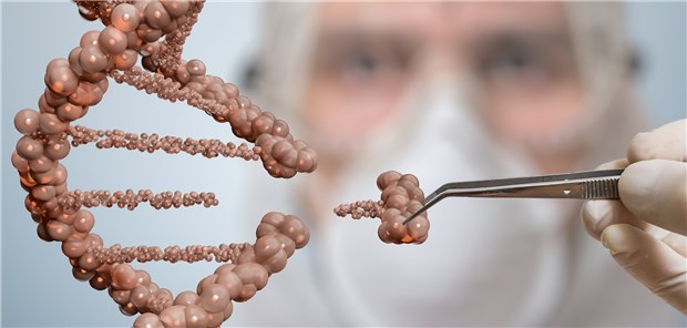 Ein Wissenschaftler verändert die DNA.