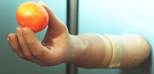 Phantomschmerzen wegtrainieren Eine Mandarine in die Hand nehmen, ohne sie zu zerquetschen - nicht jedem Unterarmamputierten mit einer Prothese gelingt das.