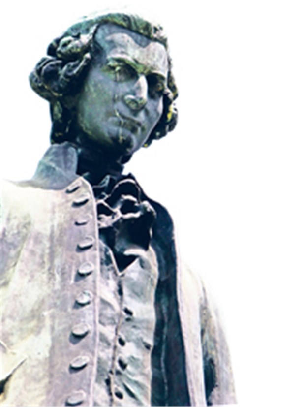 Eine Region im Zeichen des großen Jean-Jaques Rousseau Eine Statue des Aufklärers Rousseau in Chambery/Savoyen.