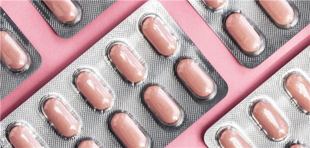 Rosa Tabletten in Blister