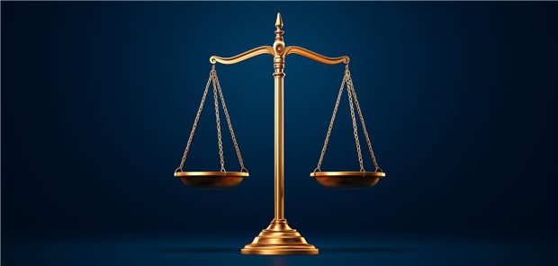 Eine Waage als Symbol der Gerechtigkeit