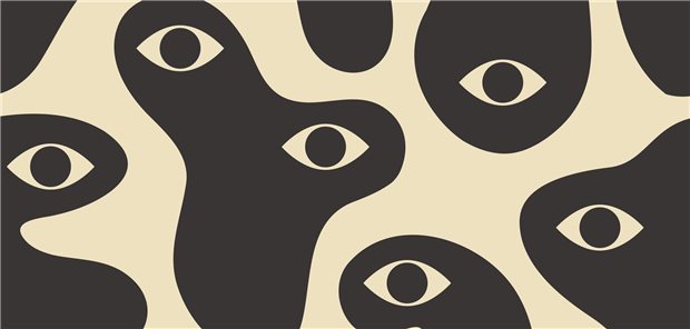 Mehrere Augen verschwimmen auf einem schwarz-braunen Hintergrund.