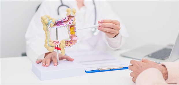 Eine Patientin konsultiert ihre Ärztin zur Klärung des Stadium ihrer Divertikulitis und den Therapieoptionen.