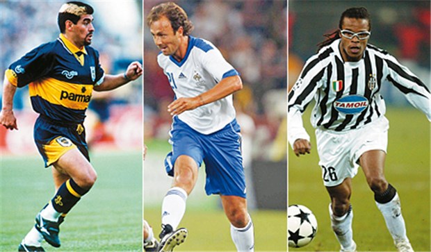 Doping beim Fußball - Einzelfälle oder Betrug mit System? Ex-Spitzenspieler mit einer Doping-Vergangenheit: Diego Maradona (Argentinien), Christophe Dugarry (Frankreich), Edgar Davids (Niederlande), von links.