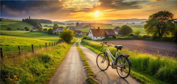 Landschaft mit Fahrrad