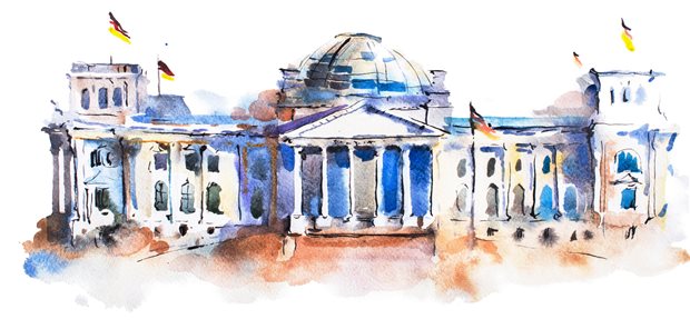 Die Glaskuppel zur Mission Krankenkassenfinanzen Finanzdebatten unausweichlich: Blick auf den Reichstag samt Glaskuppel.