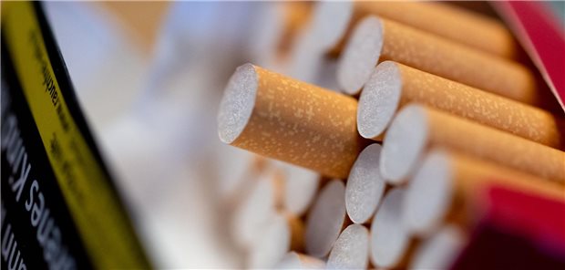 Zigaretten ragen aus einer offenen Packung heraus.