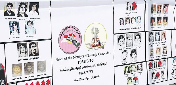 'Es war wie die Hölle' Gedenktafel: Mehr als 5000 Bewohner der Stadt Halabja starben am 16. März 1988 durch einen Giftgasangriff.