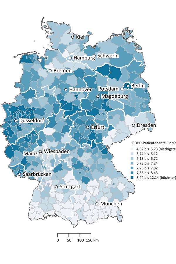 Hoher Raucheranteil, mehr COPD-Fälle Gesundheitsatlas Deutschland – COPD
