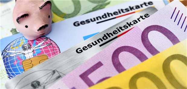 Gesundheitskarten mit Geldscheinen und Sparschwein: Die Innungskassen weisen im ersten Quartal des laufenden Jahres ein Plus auf.