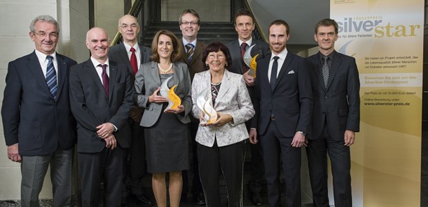 Gewinner des SilverStar 2013 und Jury v.l.n.r.: Prof. Dr. med. Rüdiger Petzoldt, Dr. med. Andrej Zeyfang, Prof. Dr. med. Hans Georg Nehen, Dr. med. Anna Katharina Trocha, Dr. med. Martin Lederle, Edith Claußen, Dr. Michael Rosenbaum, MarkSpiller, Torsten Flöttmann.