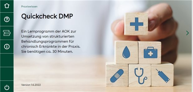 Online-Lernprogramm der AOK zeigt: So klappt die DMP-Umsetzung Gibt praktische Tipps rund um den DMP-Ablauf, das Online-Lernprogramm „Quickcheck DMP“.