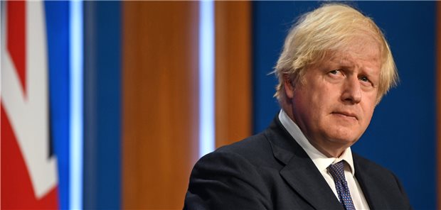 Heim-Pflegekräfte: Britisches Parlament stimmt für Impfpflicht 12.07.2021, Großbritannien, London: Boris Johnson, Premierminister von Großbritannien, bei Pressekonferenz in der Downing Street.