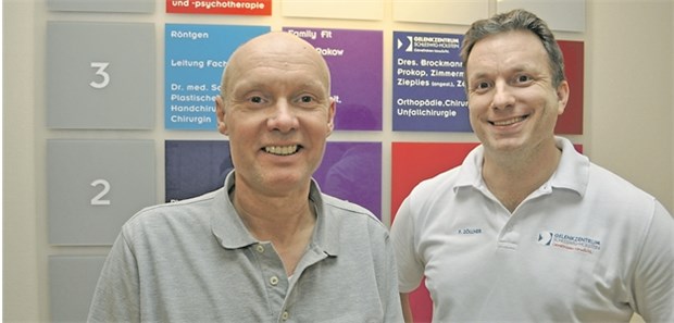 Gründungsmitglied Karl-Heinz Gnutzman (links) und Gesellschafter Felix Zöllner: Die beiden Ärzte halten das Konzept der Praxisklinik Kronshagen für zukunftsfähig.