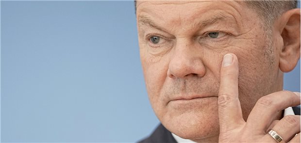 Scholz hätte sich eine Bundestags-Entscheidung zur Sterbehilfe gewünscht Nahaufnahme vom Gesicht von Bundeskanzler Olaf Scholz.