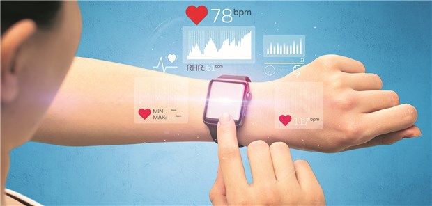 Herzfrequenz-Monitor auf der Smartwatch.