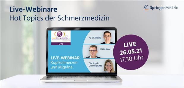 4. Live-Webinar: Kopfschmerzen und Migräne Im Live-Webinar geht es unter anderem um den Zusammenhang zwischen Kopfschmerz und Psyche.
