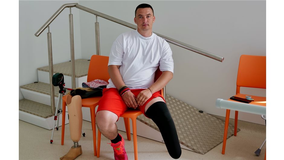 Im „Superhumans Center“ in Lwiw lernen Verwundete, mit ihren Prothesen zu leben....