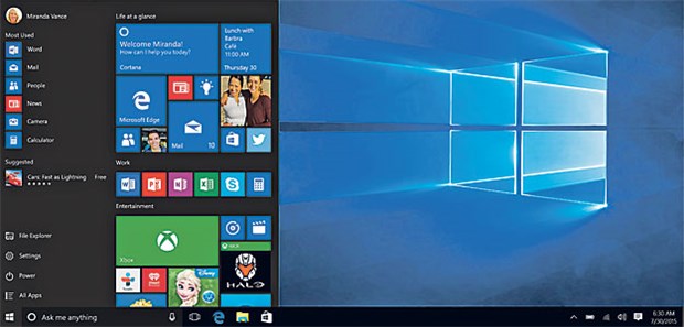 Wie schnell sollten Praxen auf Windows 10 umsteigen? Im neuen Windows 10 gibt es wieder ein Startmenü.