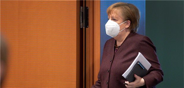 Lockdown wird bis Anfang März verlängert Bundeskanzlerin Angela Merkel am Mittwoch, 10. Februar