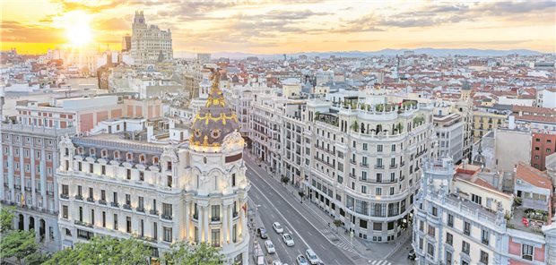 Madrid bei Sonnenuntergang.