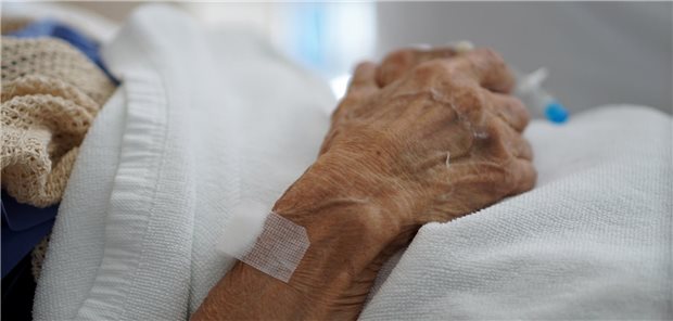 Mehr Demenz-Todesfälle in Deutschland registriert Nahaufnahme eines älteren Patienten.