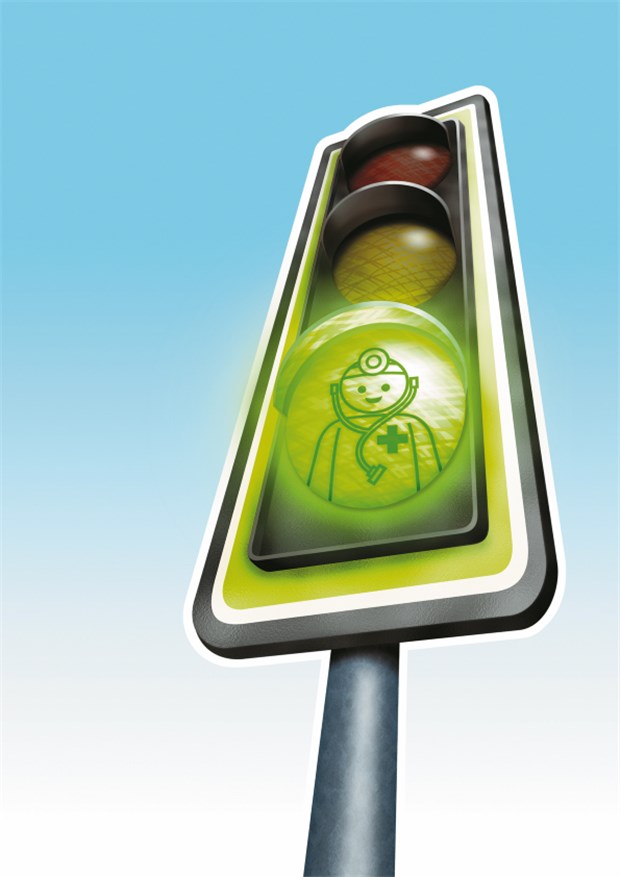 Eine Ampel zeigt, wo es Hausarztverträge gibt Jetzt im Internet: die HZV-Ampel. Für AOK-Patienten im Süden zeigt sie grün.