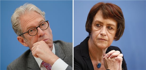 KBV-Chef Dr. Andreas Gassen und die Vorstandsvorsitzende des GKV-Spitzenverbandes Dr. Doris Pfeiffer. Ab Freitag verhandeln Vertreter der Körperschaften über die Weiterentwicklung des Orientierungswertes im kommenden Jahr.
