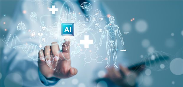Wie Dr. KI die rheumatologische Versorgung verbessert Ein Arzt arbeitet mit einer KI-Anwendung.